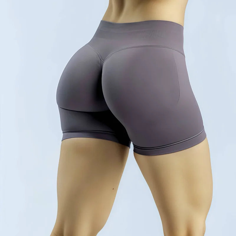 Shorts Deportivos HISTELLO Impacts de 4.5" para Mujer, Shorts de Ciclismo de Cintura Baja, Shorts de Gimnasio, Leggings de Yoga sin Costuras con Efecto Push-Up