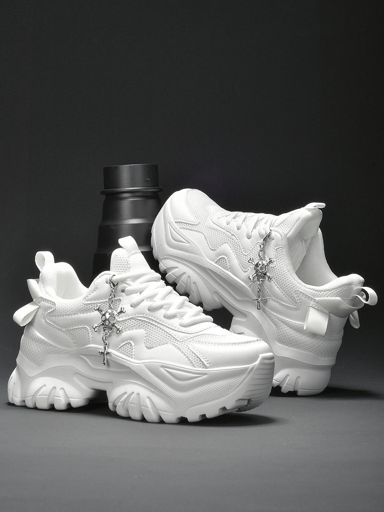 Zapatos vulcanizados informales para mujer, zapatillas ligeras con plataforma negra y tacones altos, estilo punk de Halloween para mujer