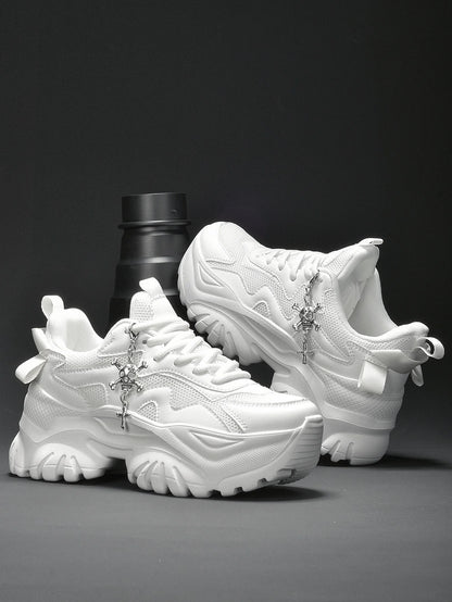 Zapatos vulcanizados informales para mujer, zapatillas ligeras con plataforma negra y tacones altos, estilo punk de Halloween para mujer