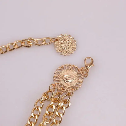 Estilo Punk Hip Hop, cadena de cintura que combina con todo, Luna, cinturón de Metal Vintage para mujer, cinturón de cadena de cintura alta Vintage para mujer.