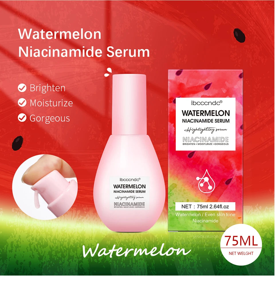 Nuevo Suero de gotas de rocío de niacinamida que brilla en sandía, crema de imprimación de maquillaje, suero Facial ligero y brillo líquido de imprimación