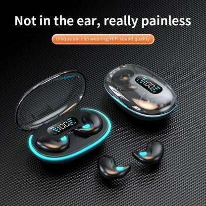 X55 Sleep Headphones, Mini Wireless Earbuds for Work, TWS Bluetooth Stereo Hidden Headphones with Mic, HD Call, Waterproof