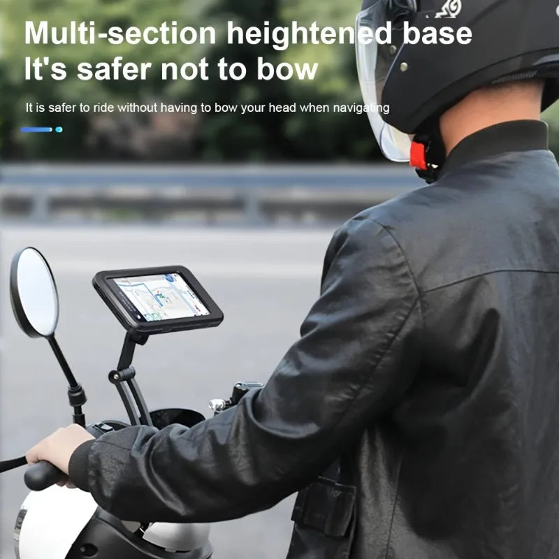 Waterproof motorcycle cell phone holder, universal bicycle, 360° rotating GPS phone holder
