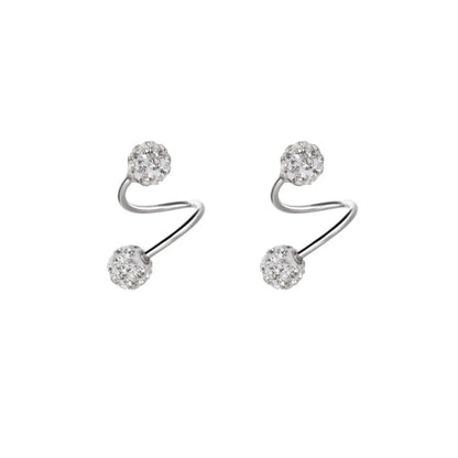 Pendientes esféricos de moda y lujosos para mujer, con aretes en forma de S estilo tornillo, adecuados para uso diario de mujeres
