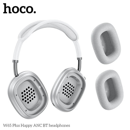 HOCO W65 Plus ANC auriculares Bluetooth con reducción de ruido sobre la oreja auriculares inalámbricos grandes sonidos de alta fidelidad auriculares deportivos con botón