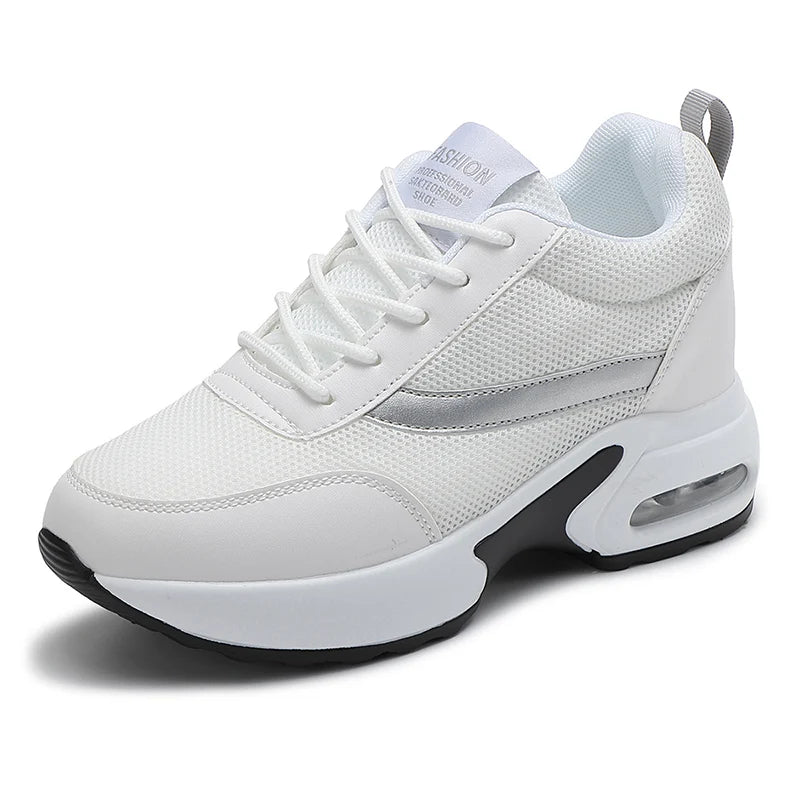Fashion Platform Women's Shoes, Invisible Height Increasing Casual Shoes, Breathable Air Cushion Walking Travel Shoes