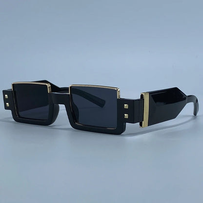 Punk Y2K 2026 Square Luxury Brand Sunglasses, Retro Steampunk Sunglasses for Women, Outdoor UV400 Sunglasses