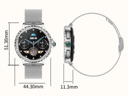 Reloj inteligente de moda para mujer NX19 llamada bluetooth pulsera deportiva inteligente IP68 reloj impermeable con diamantes