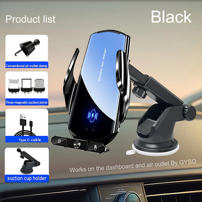 Soporte de teléfono para coche, cargador inalámbrico para iPhone 12, 13, 14, 15 Pro Max, ventosa para parabrisas, salpicadero, ventilación de aire, estación de carga rápida