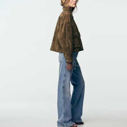Women's Pure Leather Pilot Jacket Z, Style, Cut Are, Short Jacket, E and Quality