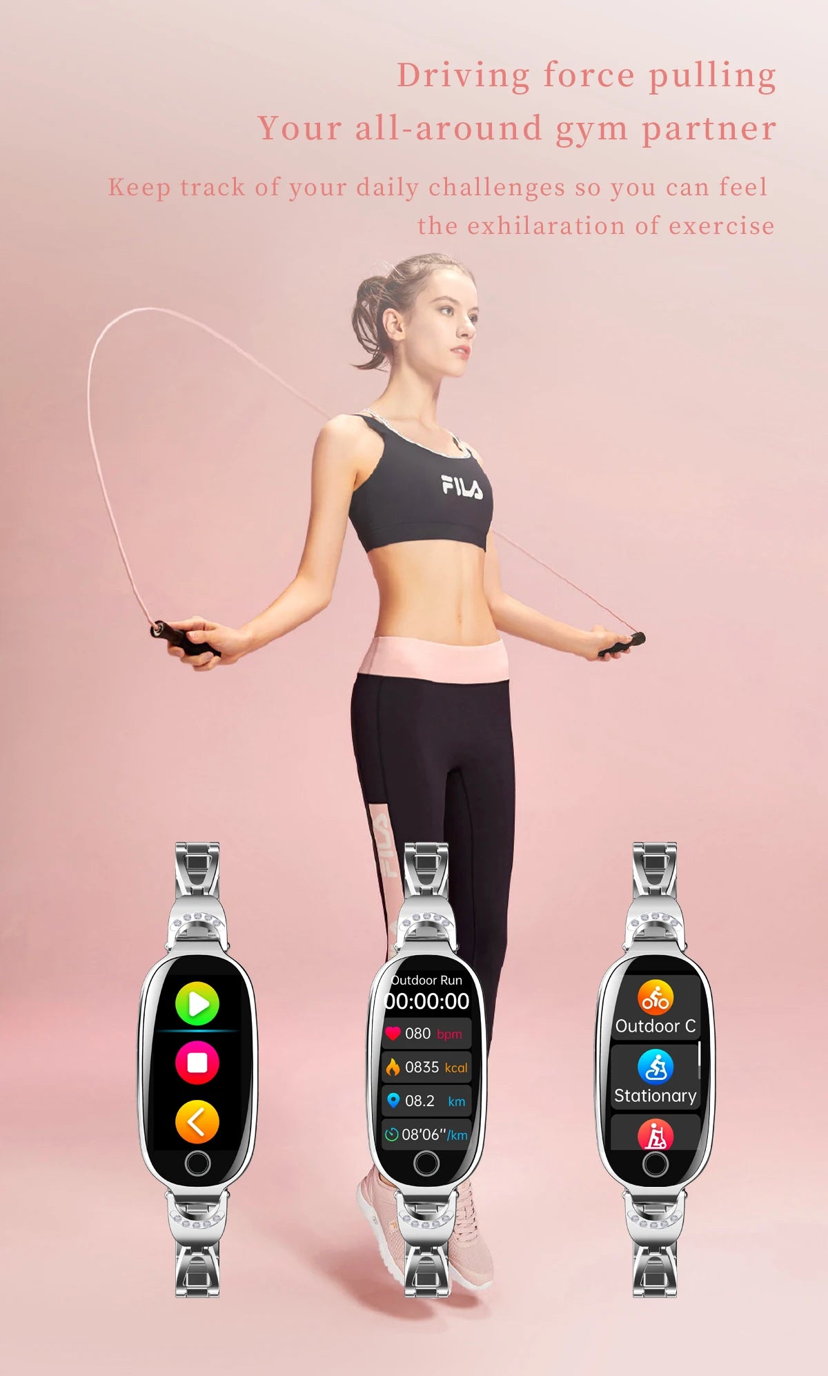 Reloj inteligente de moda para mujer con correa de caja de Metal llamadas Bluetooth recordatorio Menstrual femenino Monitor de presión arterial y frecuencia cardíaca