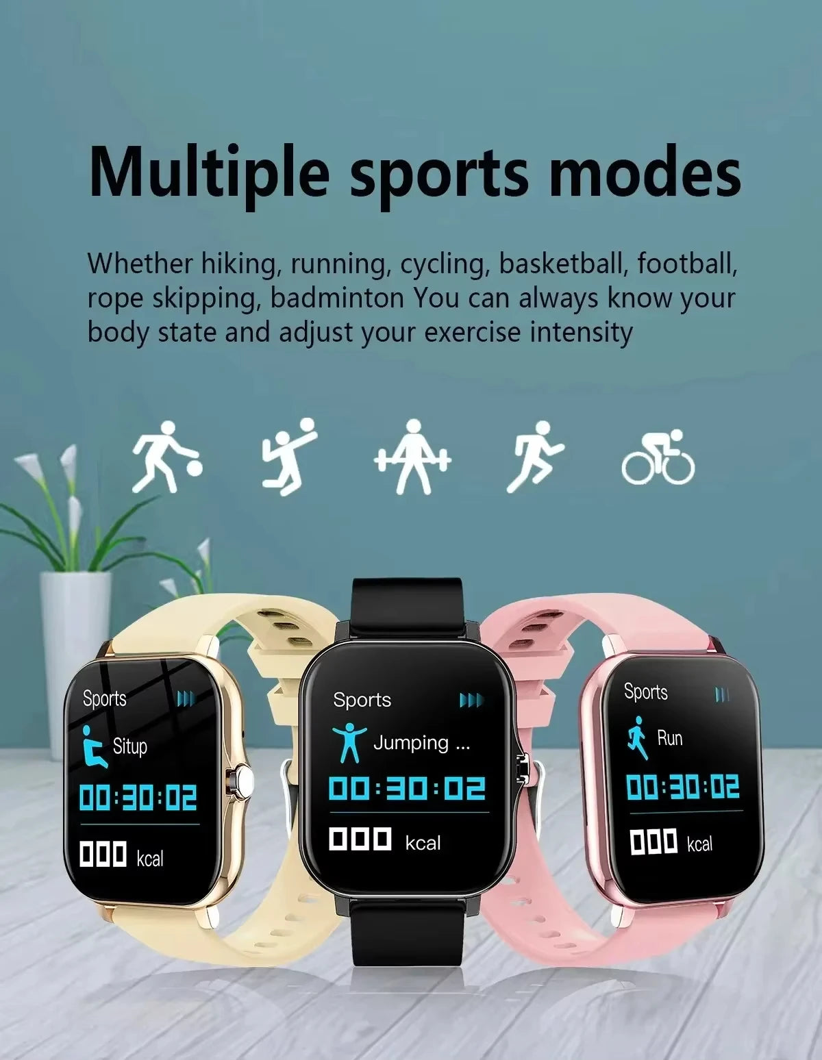 VIVO Smartwatch for Android and iPhone, 2.01-inch HD Screen, Answer and Make Calls, Message Preview, Sports Modes, Customizable Watch Face, Weather Forecast