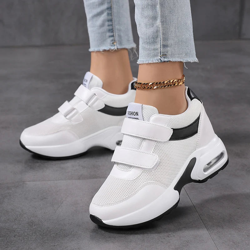 Fashion Platform Women's Shoes, Invisible Height Increasing Casual Shoes, Breathable Air Cushion Walking Travel Shoes