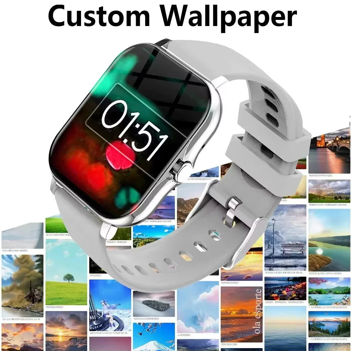 VIVO Smartwatch for Android and iPhone, 2.01-inch HD Screen, Answer and Make Calls, Message Preview, Sports Modes, Customizable Watch Face, Weather Forecast