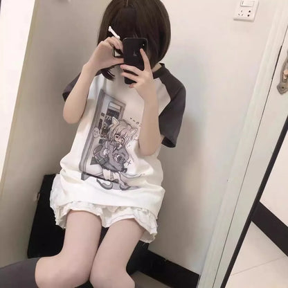 Ropa japonesa para mujer con mangas extraíbles, camisetas de manga corta y larga, ropa femenina de los años 2026