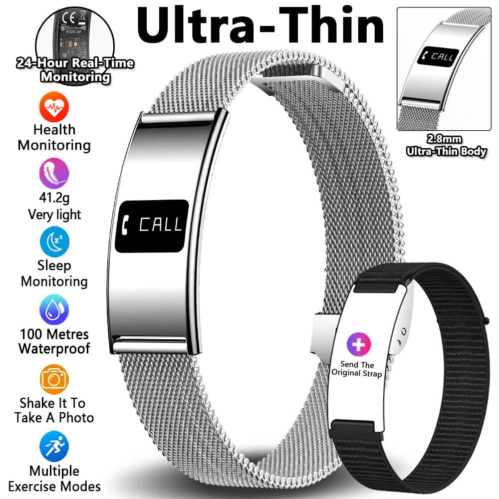 Pulsera inteligente para hombres y mujeres, Monitor de ritmo cardíaco durante el sueño, banda inteligente de salud, rastreador de actividad/deporte resistente al agua, reloj inteligente para Android iOS