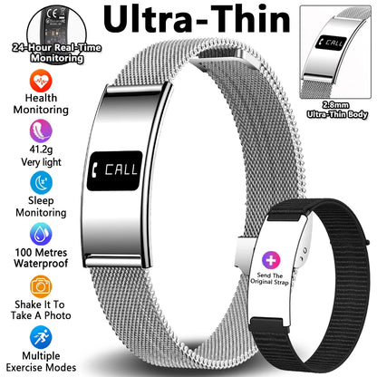 Pulsera inteligente para hombres y mujeres, Monitor de ritmo cardíaco durante el sueño, banda inteligente de salud, rastreador de actividad/deporte resistente al agua, reloj inteligente para Android iOS
