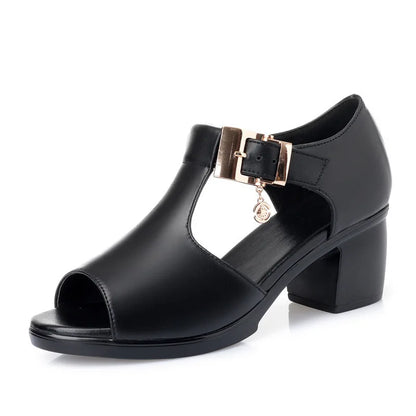 WOIZGIC Women's PU Sandals Summer Platform Cool Beach High Heel Open Toe Casual Outdoor Rhinestone Duck Strap
