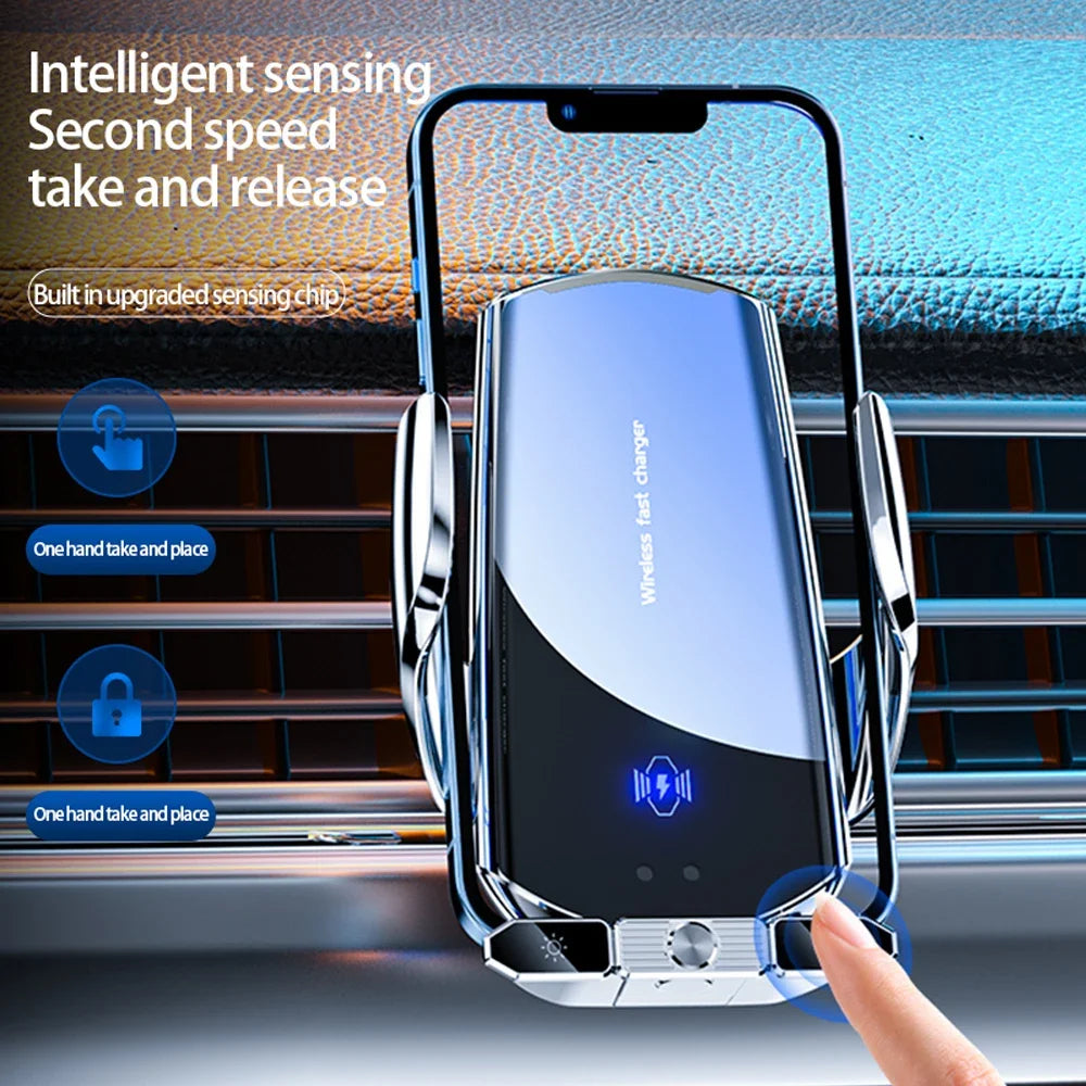 Soporte de teléfono para coche, cargador inalámbrico para iPhone 12, 13, 14, 15 Pro Max, ventosa para parabrisas, salpicadero, ventilación de aire, estación de carga rápida