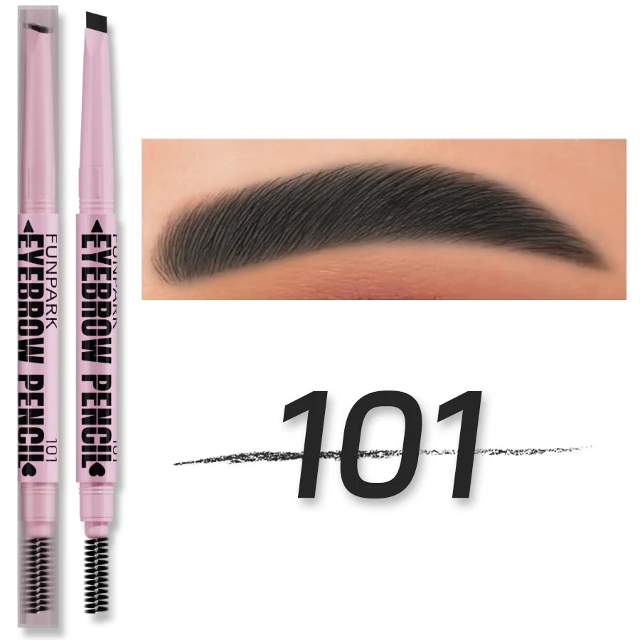Lápiz de cejas 2 en 1, cosméticos profesionales, maquillaje para mujeres, 5 colores, pincel de tatuaje de cejas resistente al agua, lápiz de cejas de larga duración