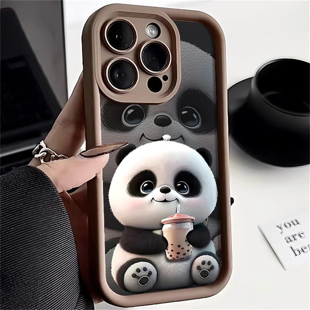 Soft TPU Panda Case for iPhone 15 Pro Max, Cases for iPhone 16 17 Air 13 14 11 12 16E 7 8 Plus SE 17promax 16promax