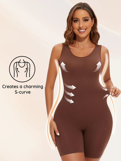 POKARLA Sexy Full Coverage Bodysuits, Thigh Shaper, Wide Shoulder Strap Shapewear Bodysuit, Seamless Girdle, Slimming.