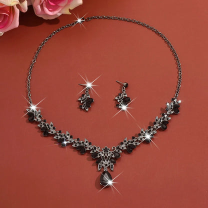 3 Pcs New Fashion Necklace Sets for Women Water Drop Necklace Choker Pendant Jewelry Set for Prom Birthday Wedding Bridal