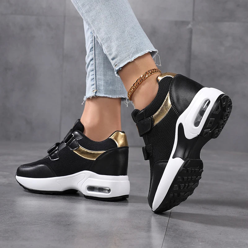 Fashion Platform Women's Shoes, Invisible Height Increasing Casual Shoes, Breathable Air Cushion Walking Travel Shoes