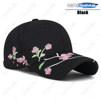 Nueva tendencia nacional gorra de pico de pato sombrero para el sol primavera y otoño bordado de flor de ciruelo estilo nacional gorra de béisbol de ala curva