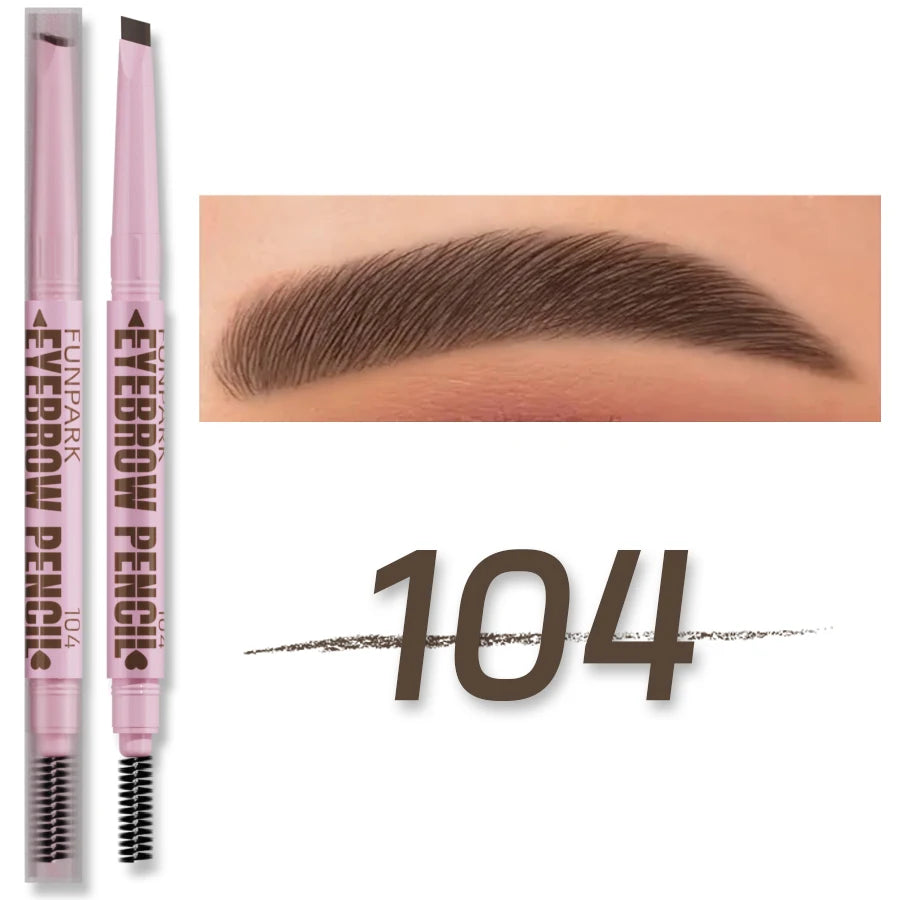 Lápiz de cejas 2 en 1, cosméticos profesionales, maquillaje para mujeres, 5 colores, pincel de tatuaje de cejas resistente al agua, lápiz de cejas de larga duración