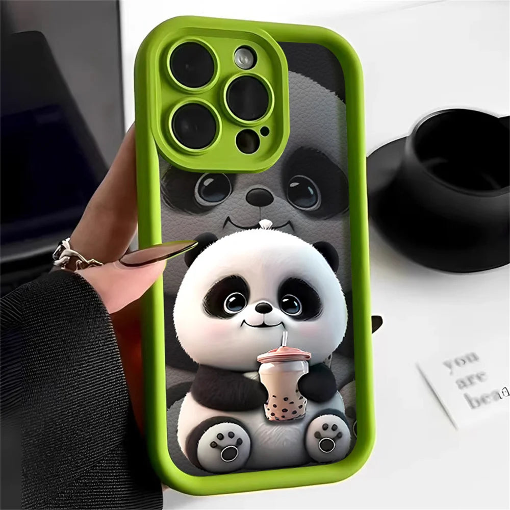 Soft TPU Panda Case for iPhone 15 Pro Max, Cases for iPhone 16 17 Air 13 14 11 12 16E 7 8 Plus SE 17promax 16promax