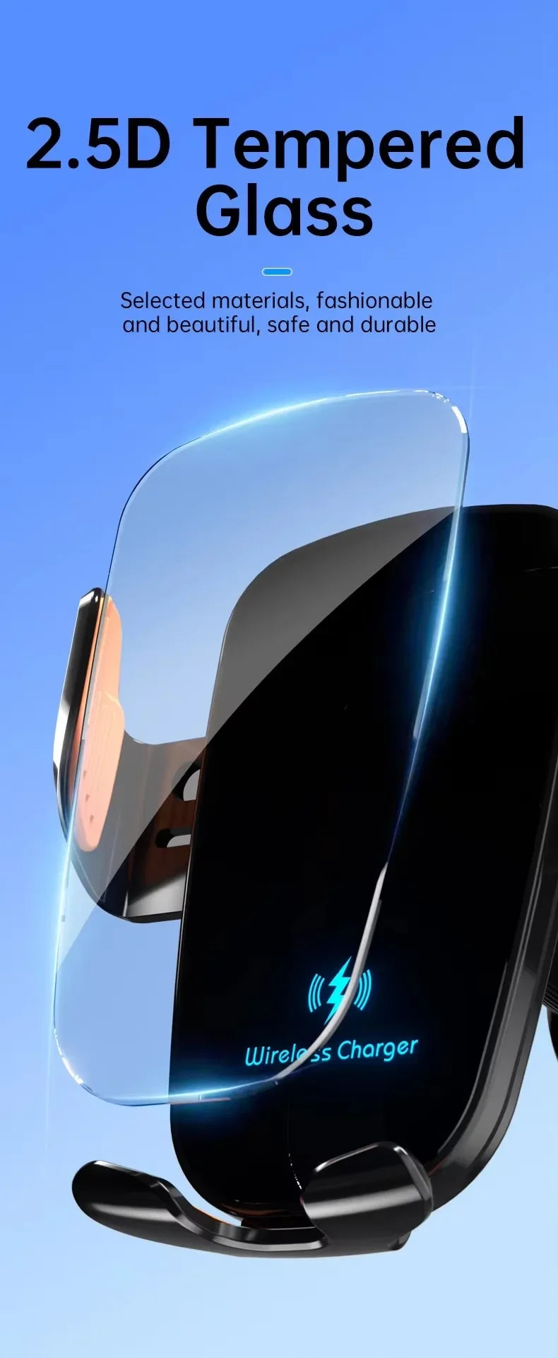 UYUXIO cargador de coche inalámbrico salida de aire soporte de teléfono de carga rápida en el coche para iPhone 16 Pro Max 15 14 12 13 teléfonos Samsung Android