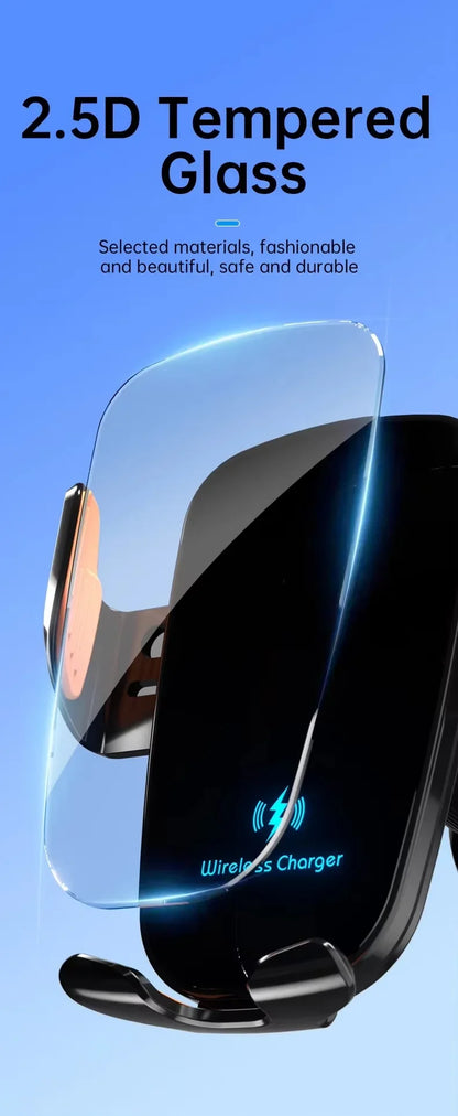 UYUXIO cargador de coche inalámbrico salida de aire soporte de teléfono de carga rápida en el coche para iPhone 16 Pro Max 15 14 12 13 teléfonos Samsung Android