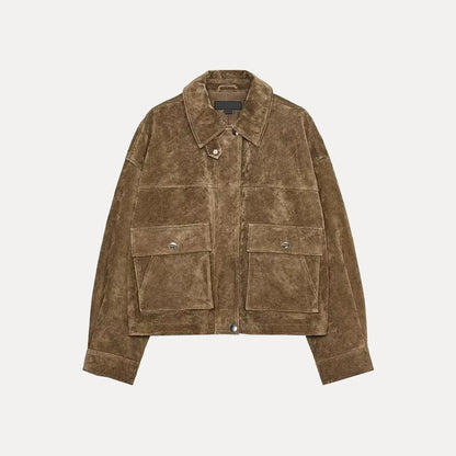 Women's Pure Leather Pilot Jacket Z, Style, Cut Are, Short Jacket, E and Quality