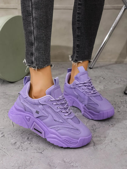 Zapatos De plataforma De verano para Mujer, Zapatos deportivos informales, versátiles, De fondo suave, transpirables, para correr, Zapatos De Mujer