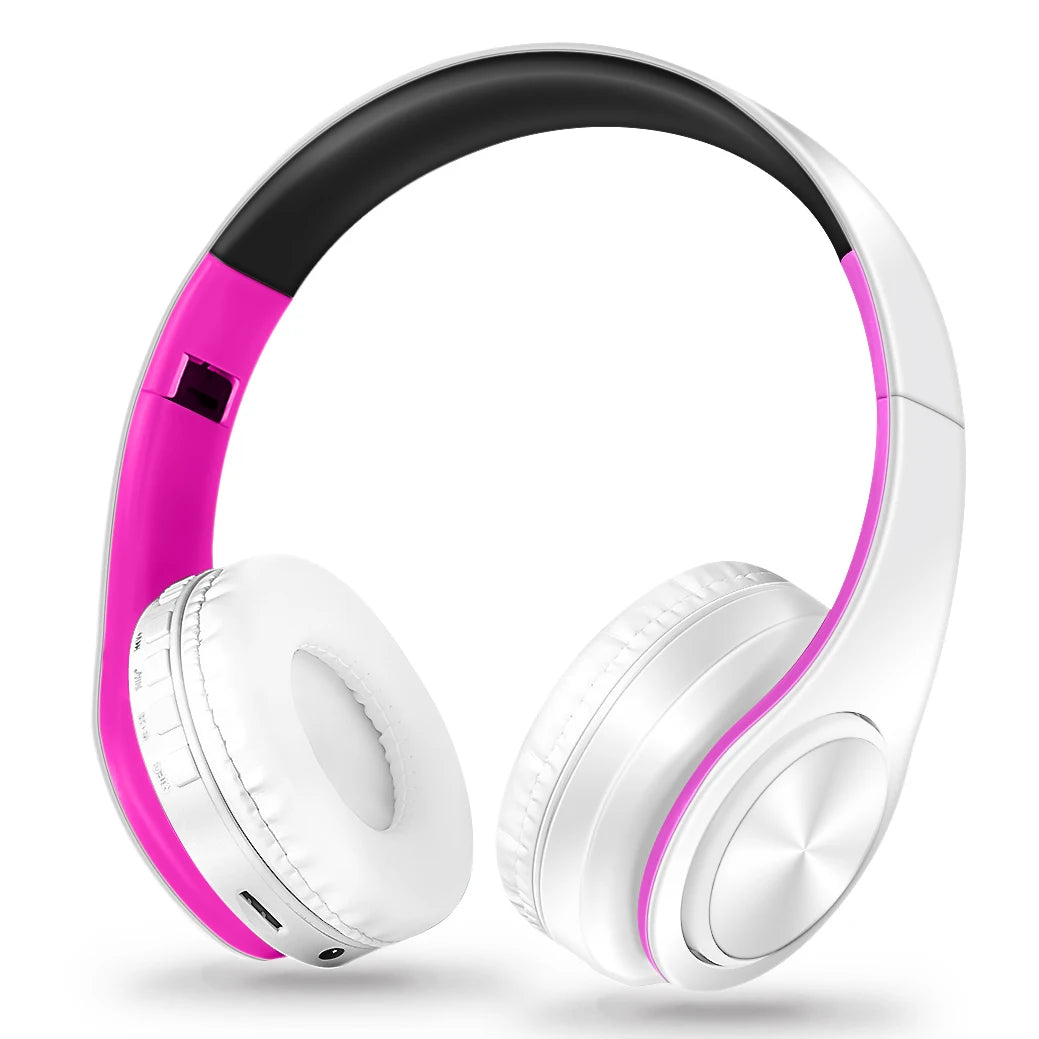 Regalo para Mujer Auriculares inalámbricos dorados Auriculares Bluetooth Auriculares estéreo Juego con micrófono incorporado con universal para Android e iOS