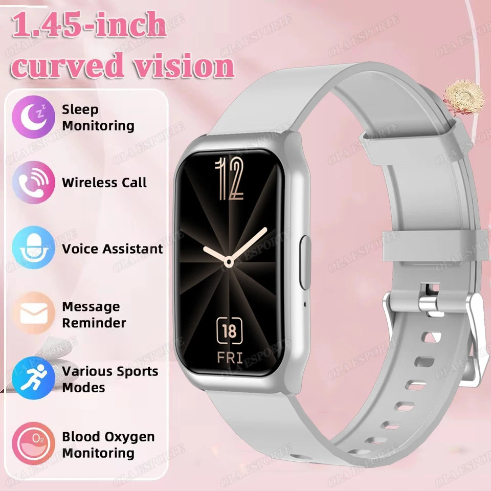 Para mujeres hombres reloj inteligente pantalla AMOLED salud monitoreo del ritmo cardíaco Bluetooth llamada IP68 impermeable deporte al aire libre pulsera inteligente