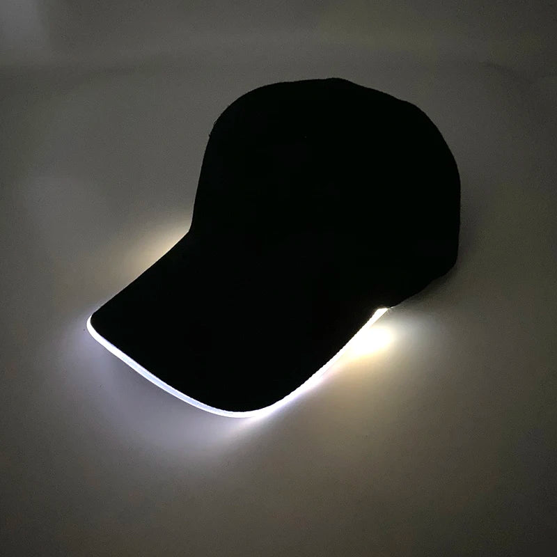 Sombrero fluorescente LED de fibra óptica, gorra de béisbol brillante de neón, suministros de fiesta de baile, sombrero de Rap de hip hop, accesorios de Club, disfraz