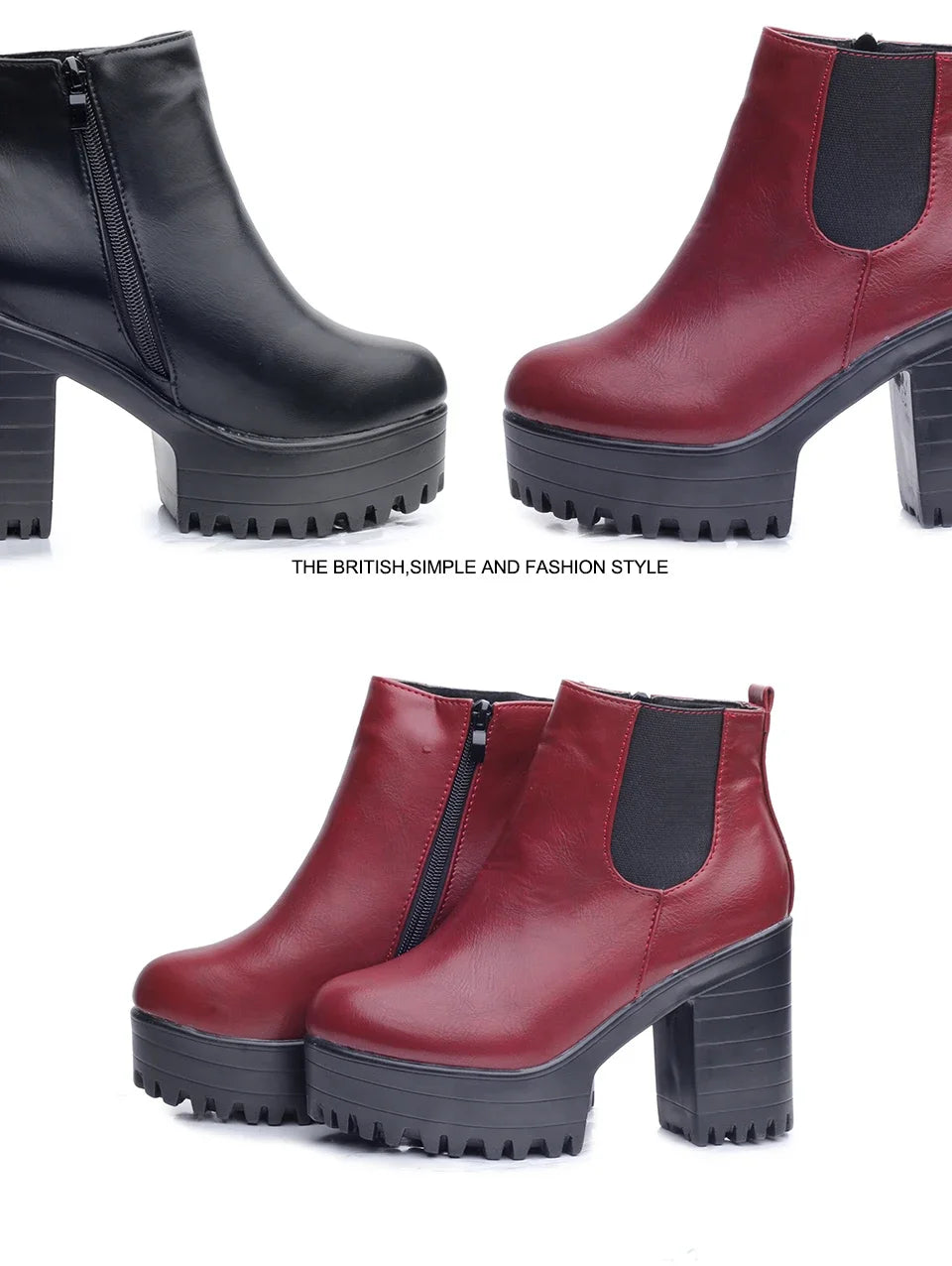 Botas de tacón cuadrado para Mujer, Zapatos con plataforma, de cuero PU, hasta el muslo, para motocicleta