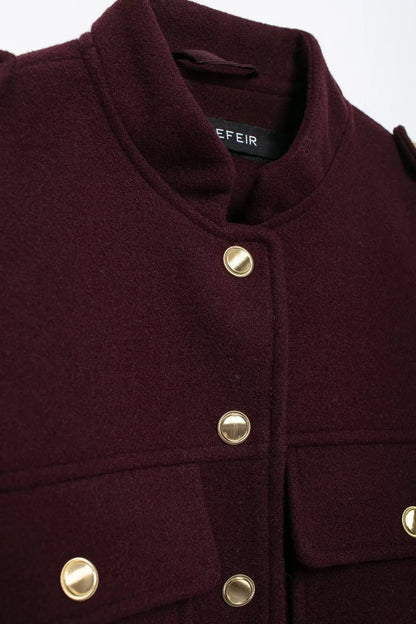 Chaqueta de Otoño Invierno para mujer, abrigos informales con cuello redondo, mangas largas, bolsillos, botones, chaquetas nuevas de un solo pecho, ropa para mujer