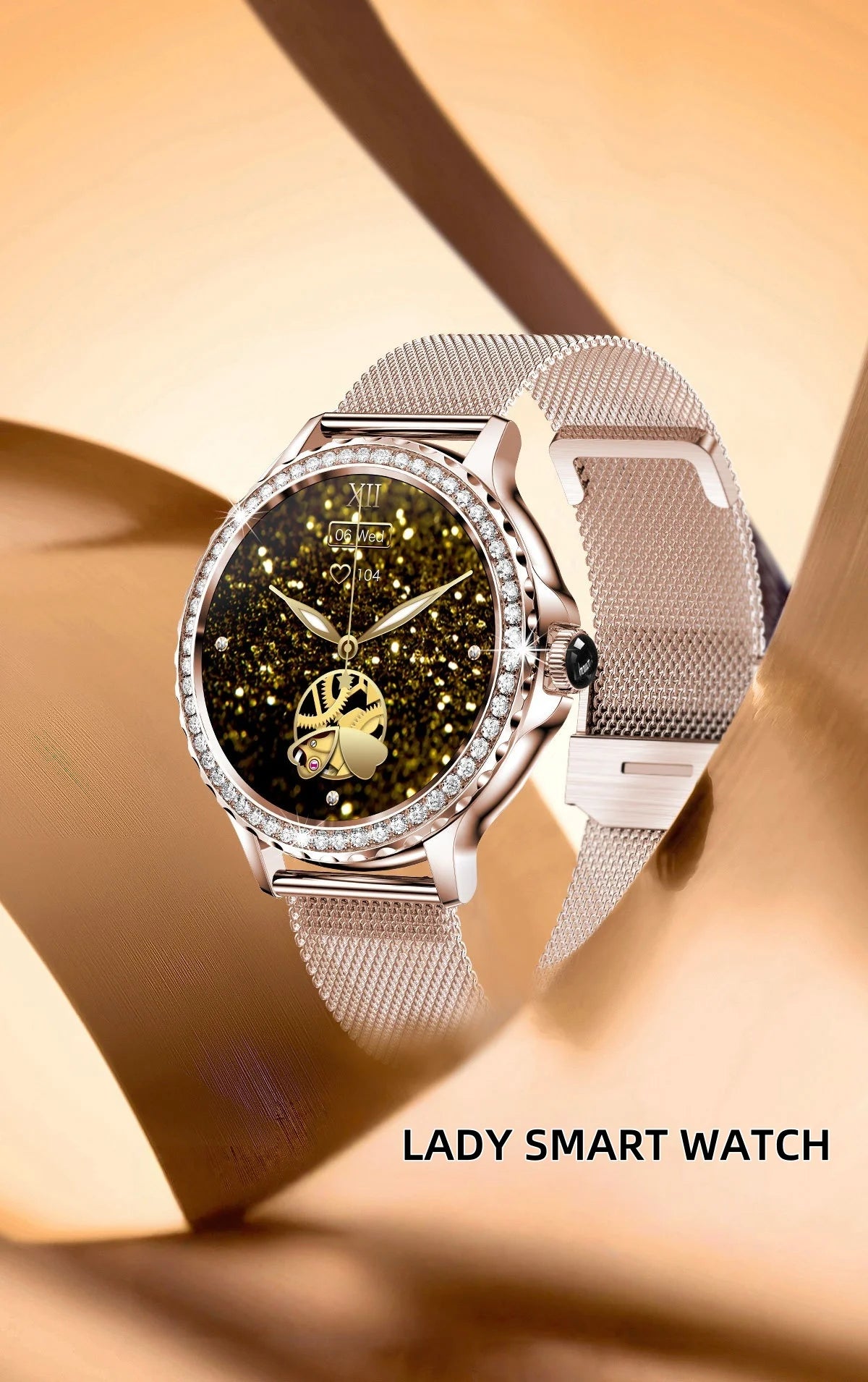 Reloj inteligente de moda para mujer NX19 llamada bluetooth pulsera deportiva inteligente IP68 reloj impermeable con diamantes