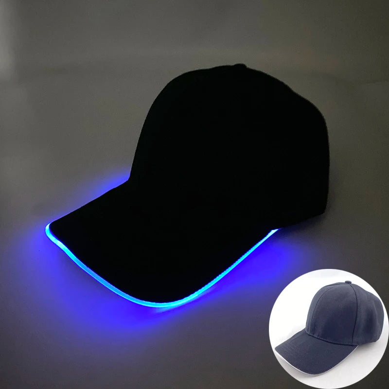 Sombrero fluorescente LED de fibra óptica, gorra de béisbol brillante de neón, suministros de fiesta de baile, sombrero de Rap de hip hop, accesorios de Club, disfraz