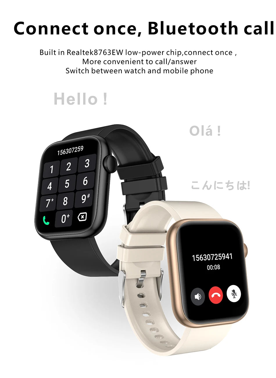 Reloj inteligente LIGE para Mujer, pantalla completamente táctil, llamada Bluetooth, relojes impermeables, rastreador deportivo de Fitness, Reloj inteligente para Mujer