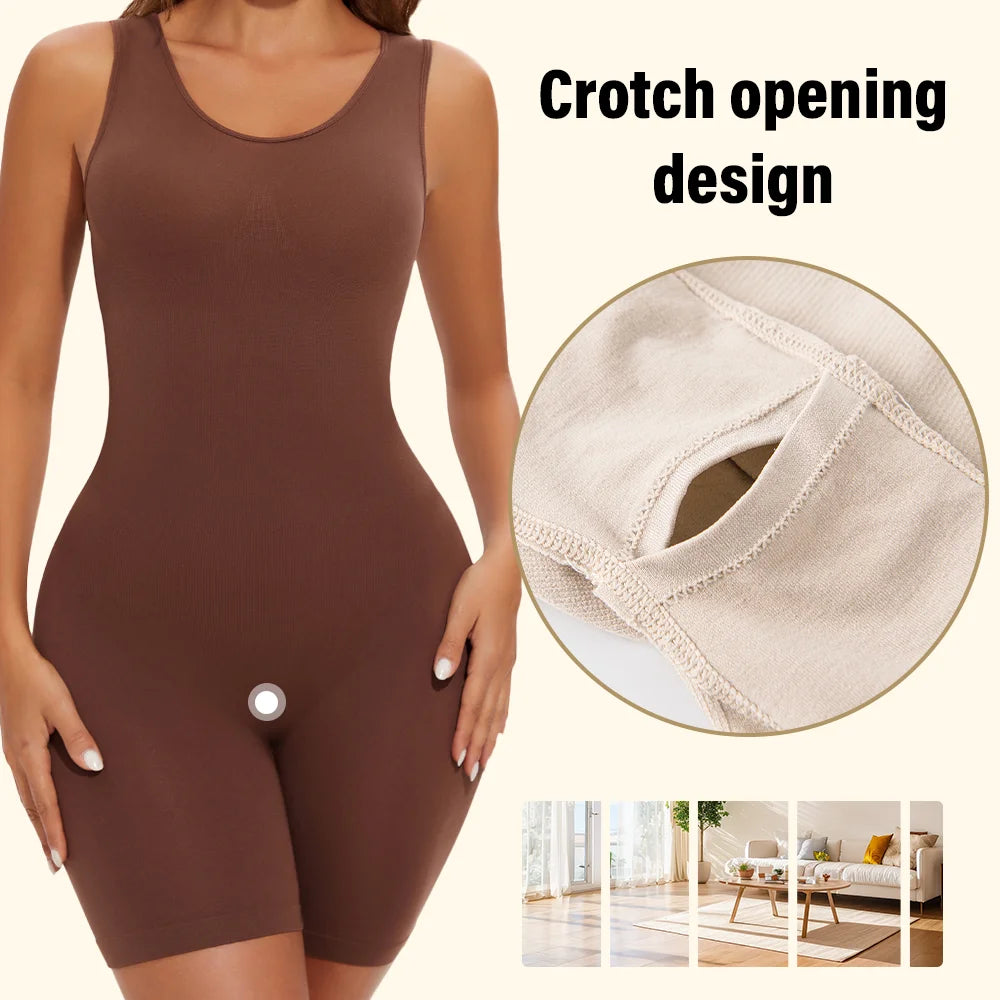 POKARLA Sexy Full Coverage Bodysuits, Thigh Shaper, Wide Shoulder Strap Shapewear Bodysuit, Seamless Girdle, Slimming.