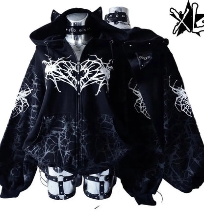 Y2K nueva versión coreana de estilo universitario Spice Girl cremallera Sudadera con capucha mujeres Harajuku Casual suelta polar grueso sudadera Punk Sudadera con capucha