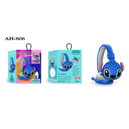 New AH-806 Bluetooth Wireless Headphones with HIFI Stereo Sound, Foldable, with Microphone, Gift for Kids, Anime and Cartoon Design