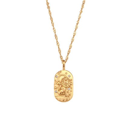 E.B.belle-collar de acero inoxidable con signo del zodiaco para mujer, joyería brillante, constelación, 2024