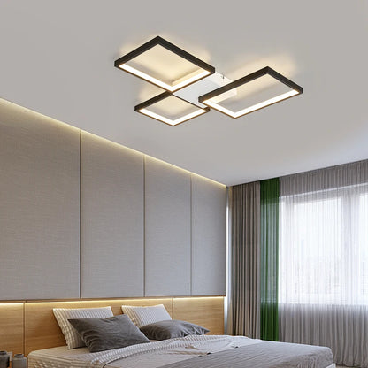 Luces Led de techo modernas para sala de estar, dormitorio, lustre, decoración del hogar, luz de techo regulable, accesorios de lámpara de techo negro/dorado