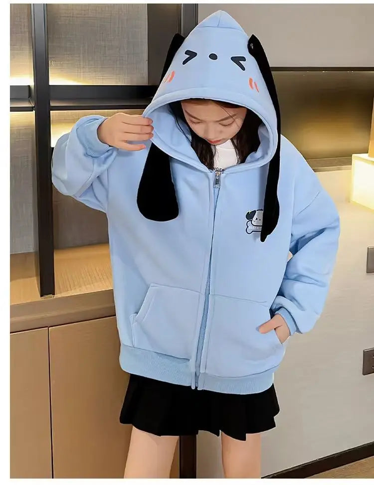 Korean-style long-eared Pacha dog hoodie, loose, trendy, and versatile, for toddlers