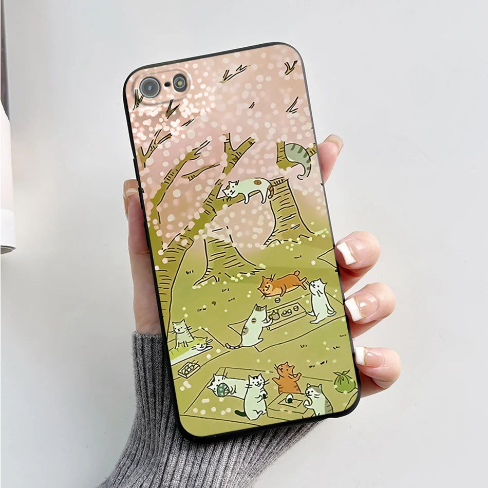 For iPhone 5 5S Case Cute Bear Cartoon Frog Painted Soft Cover For iPhone SE 2016 2020 2022 SE2 Silicone Phone Case Coque Funda